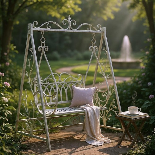 Cream metal swing - cream,