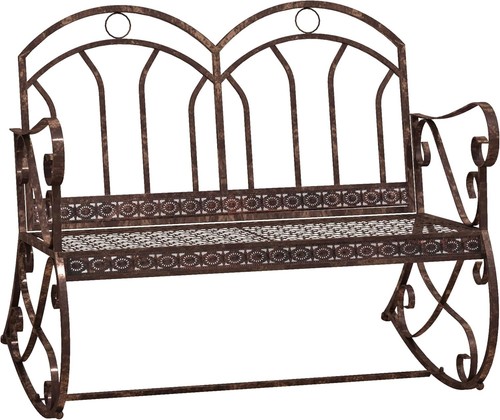 Garden bench metal rocking - garden,