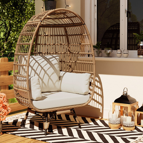Oversized rattan egg chair - oversized,