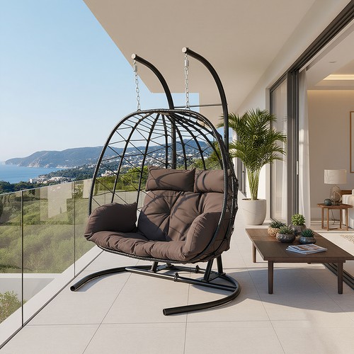 Hanging rattan egg chair - rattan,